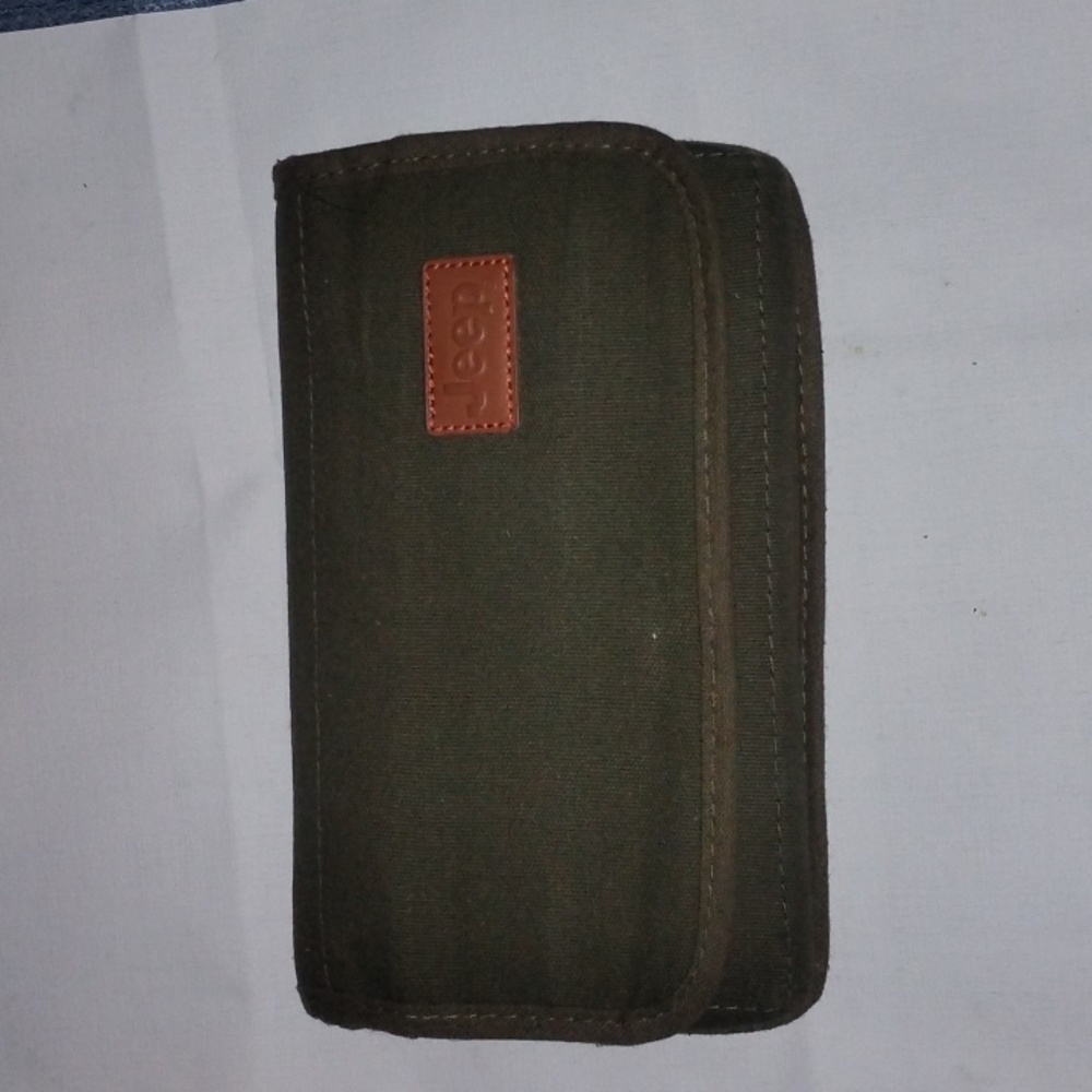 Jeep Olive Wallet Tan Detail 2014 Jeep Patriot Owners Book CD EUC